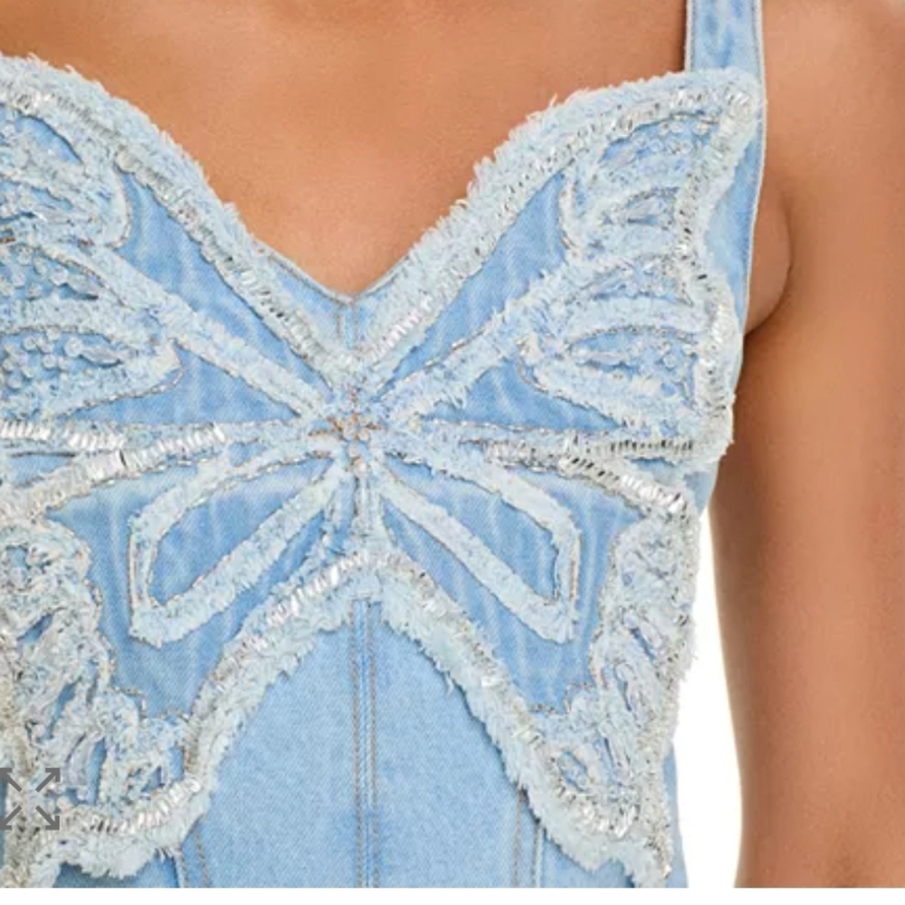 NEW PatBO Camila Coelho Denim Top - Picture 5 of 14